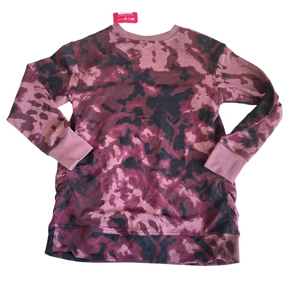 ISABEL MATERNITY MATCH BACK MATERNITY BURGUNDY TIE-DYE SWEATSHIRT SIZE S - Picture 4 of 7